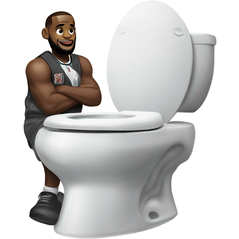 LeBron James in a toilet emoji