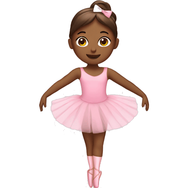 brown ballerina in pink emoji