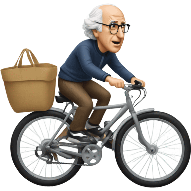 Larry David on a bike emoji