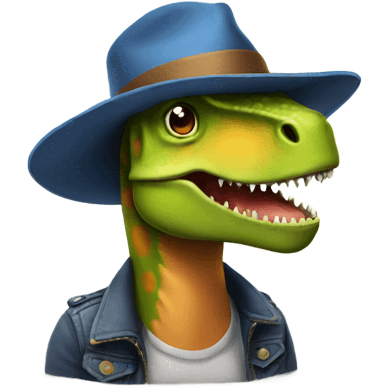 Dinosaur with hat emoji