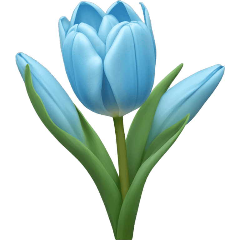 One light blue tulips  emoji