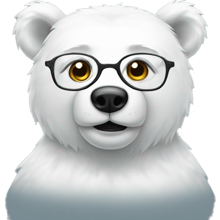 white bear with glasses emoji