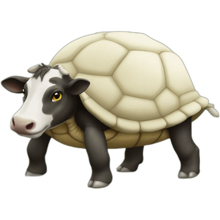 Une vache sur une tortue emoji