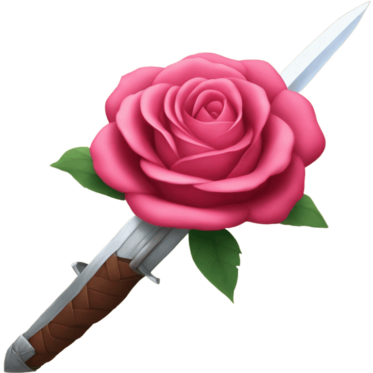 Giant rose flower with a sword cut through the middle  emoji