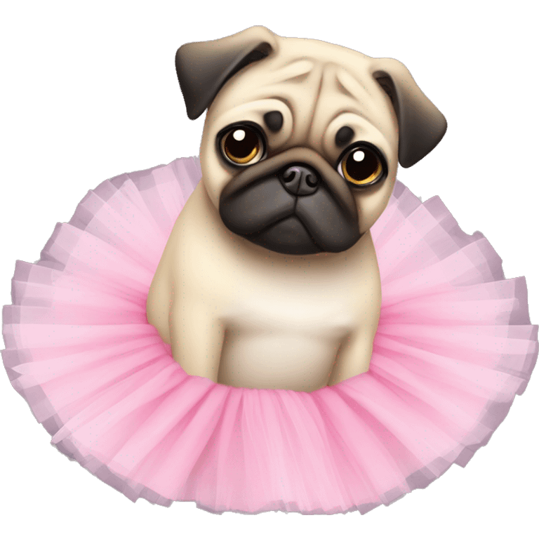 Pug with cute little tutu emoji