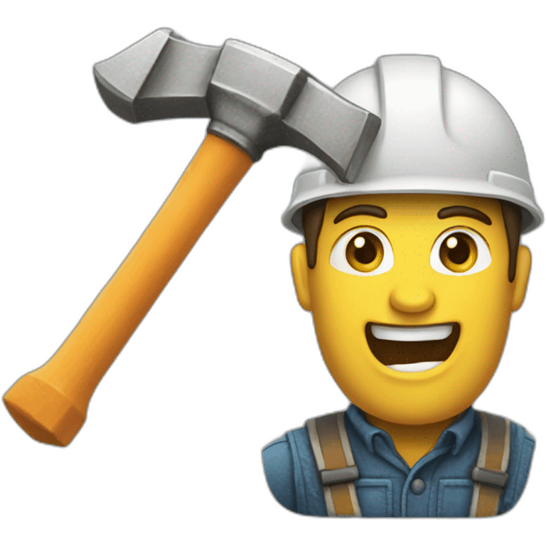 The Builder and the Flying Hammer emoji