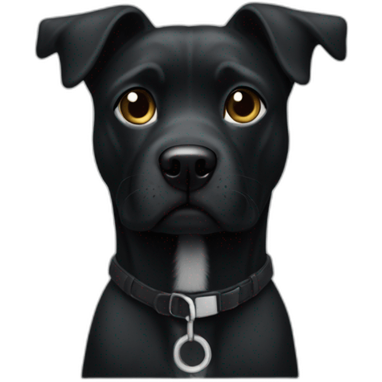 Un chien noir avec un M sur le torse emoji