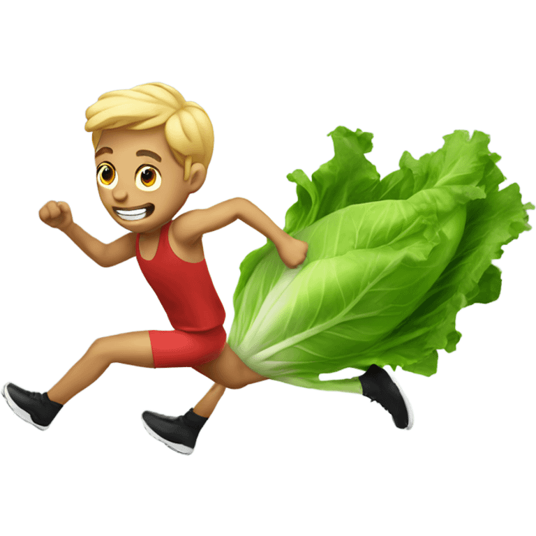 sprinting lettuce  emoji