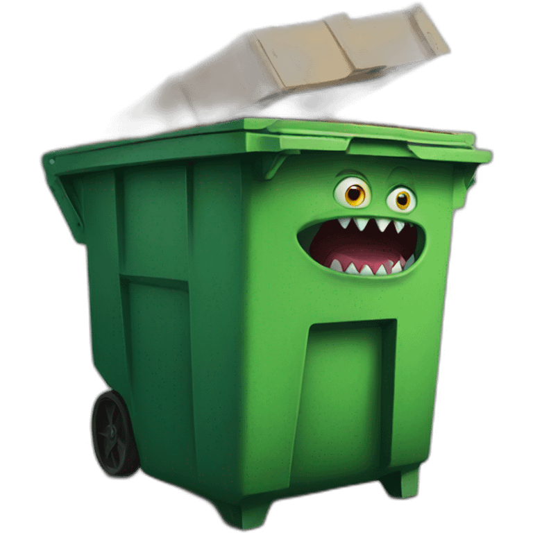 A monster in a dumpster emoji