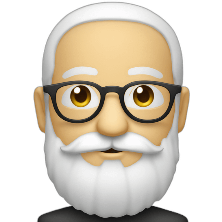 quarantenaire blanc barbu avec des lunettes ronde  emoji