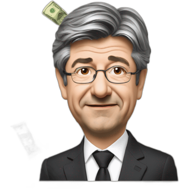 mélenchon qui tien une liasse de billet emoji