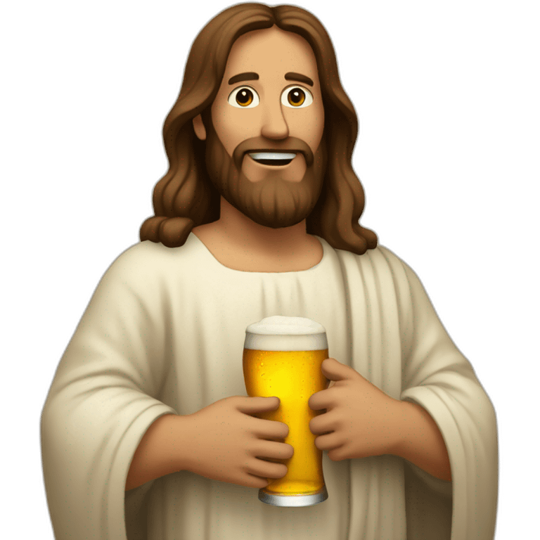 Jesus with beer belly emoji