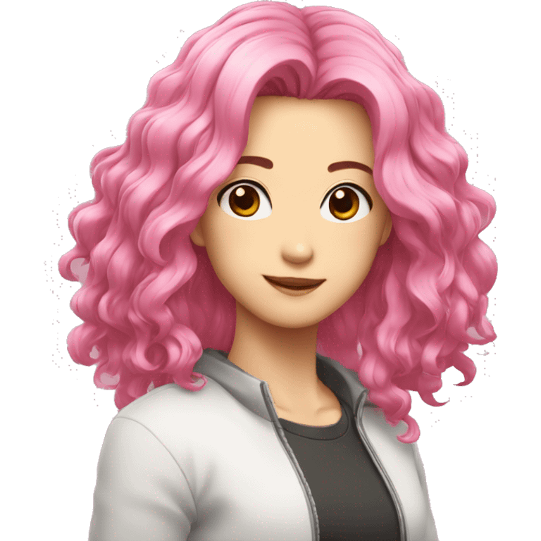 Personagem de anime cabelo rosa emoji