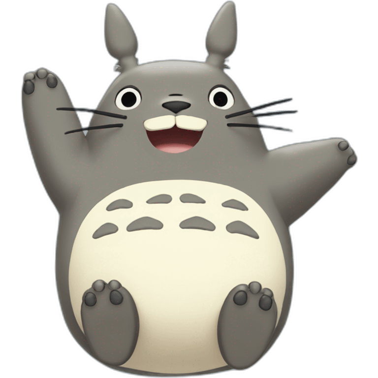 totoro close up waving emoji