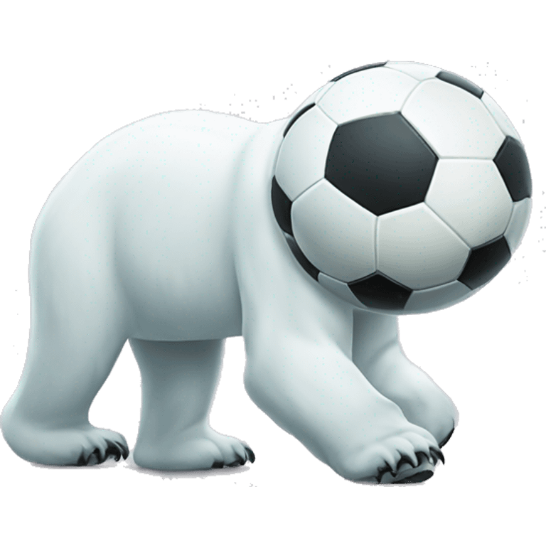 The polar bear playing soccer emoji