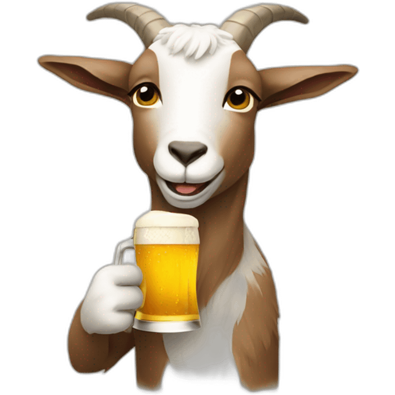 goat drinking beer emoji