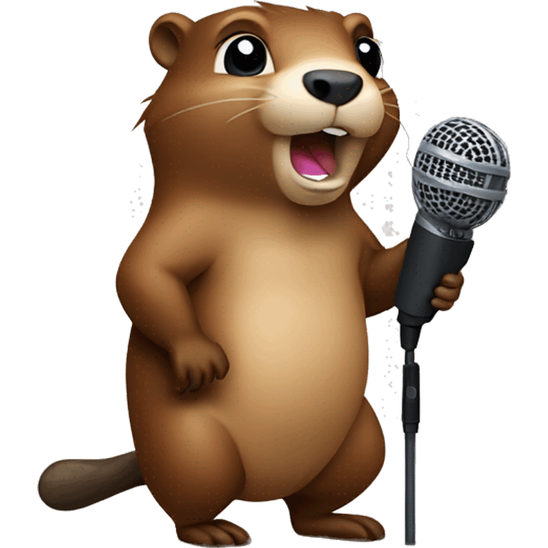 beaver with microphone emoji