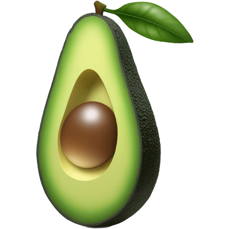 Sliced ​​avocado with a radiant aura. emoji