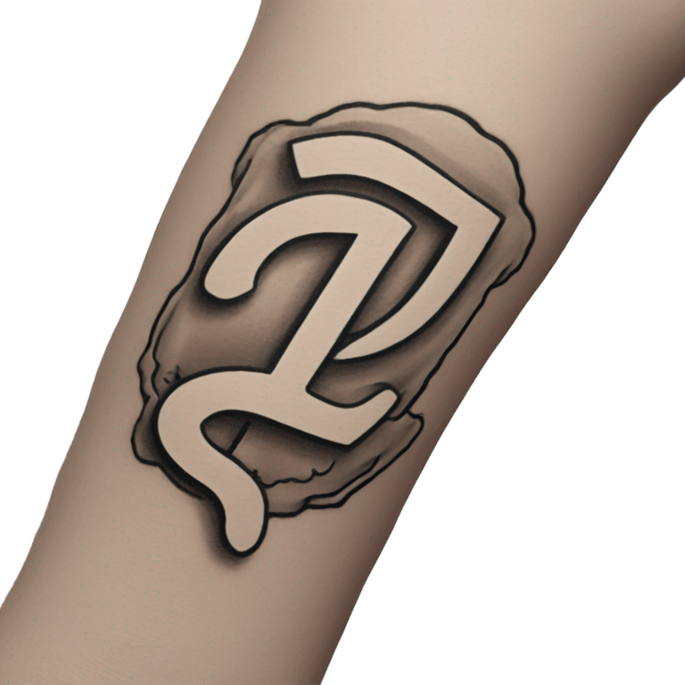 ZP tattoo on arm emoji