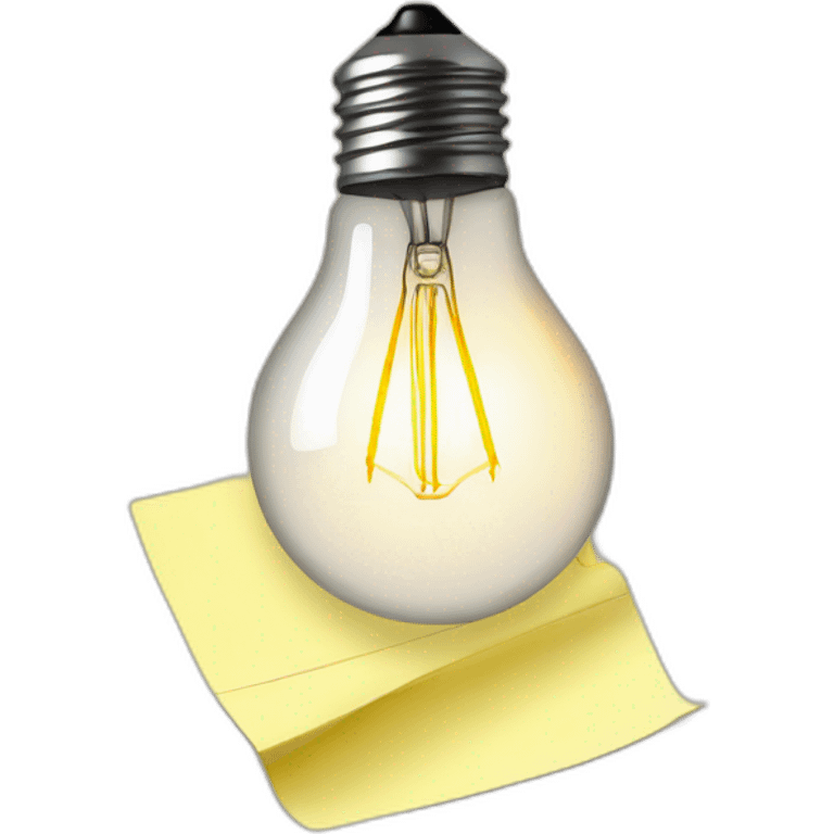 a note paper and light bulb emoji