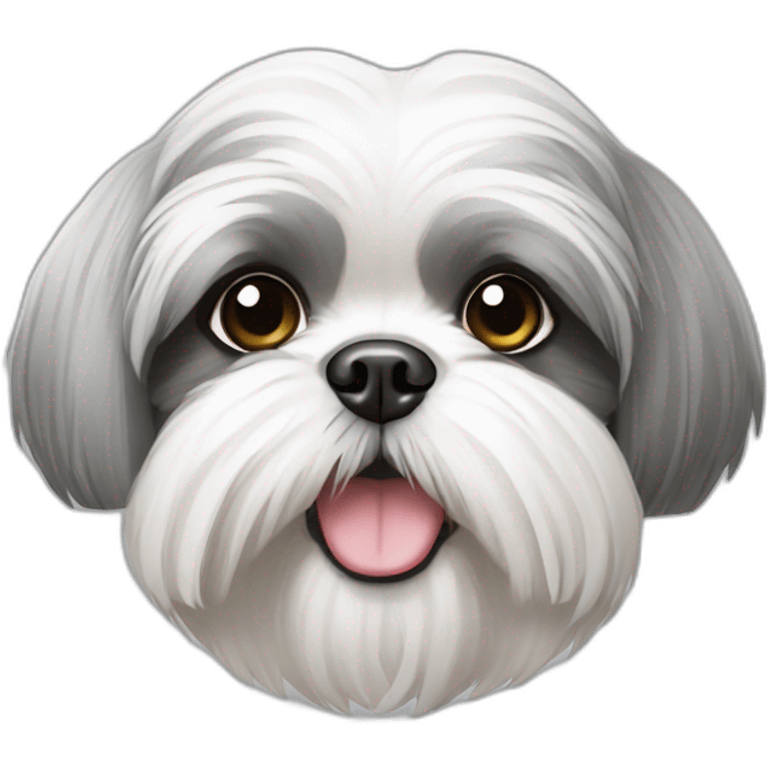 white and grey shih tzu emoji