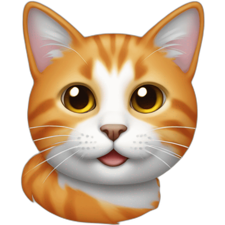 un gato naranja con antifaz de mapache emoji