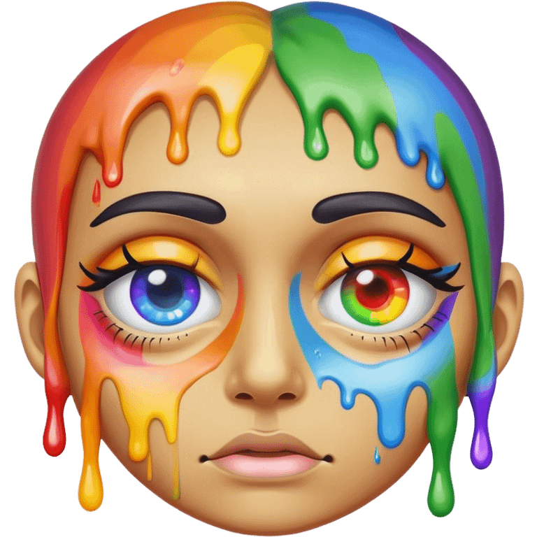 weird melted rainbow eye emoji