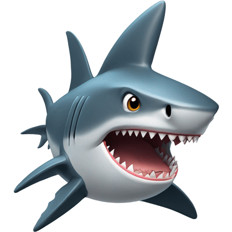 a shark blowing up emoji