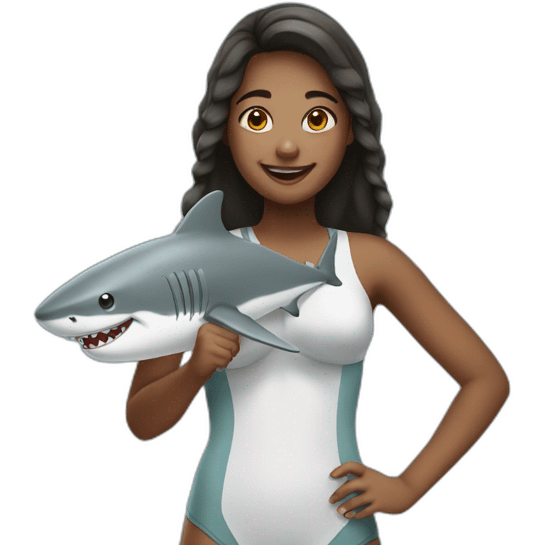 Girl In Shark Costume Happy emoji