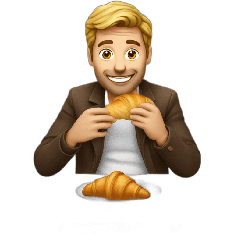 frenchman eating croissant emoji