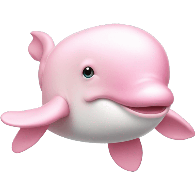 Pink beluga whale with bow on head emoji