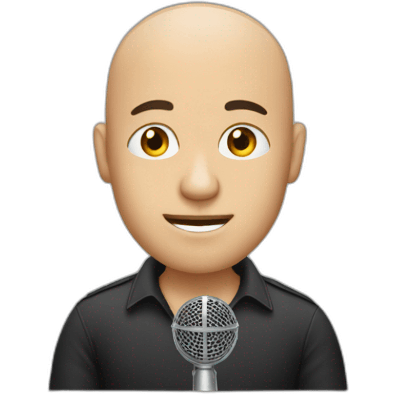 Bald Man with microphone emoji