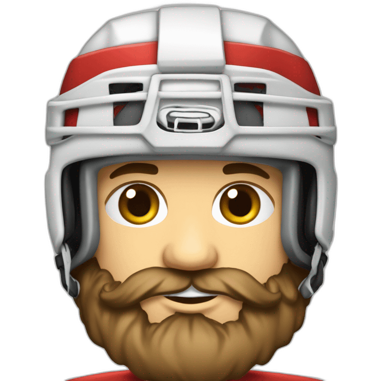 Hockeyeurs barbu avec son casque de hockey et un pansement sur la joue emoji