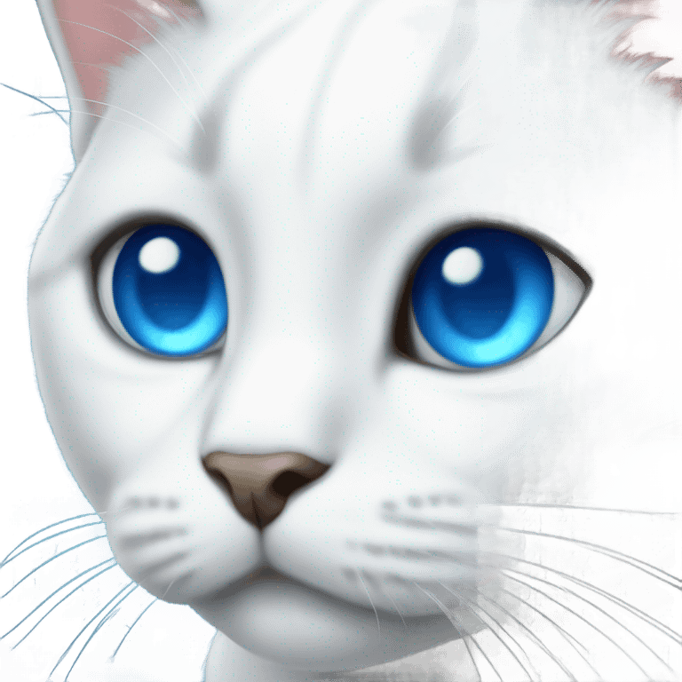 White cat with blue eyes  emoji