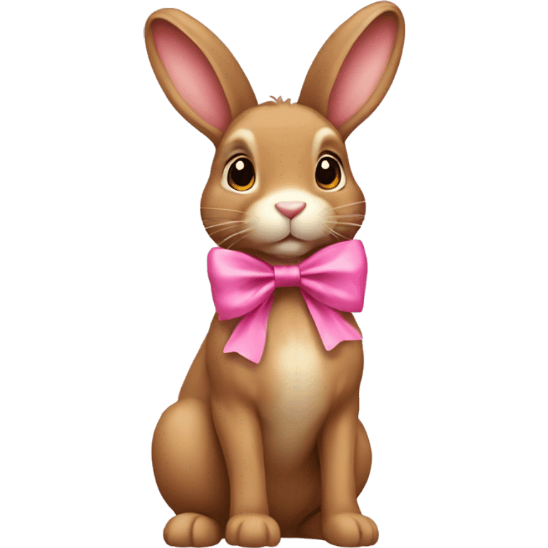 Light brown bunny with pink bow emoji