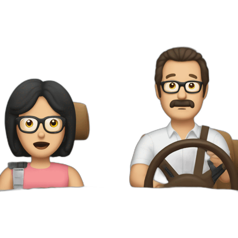 Bob Belcher Driving Dukes Of Hazard Car emoji