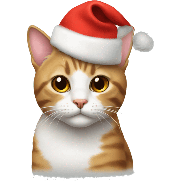 Cat wearing Christmas hat emoji