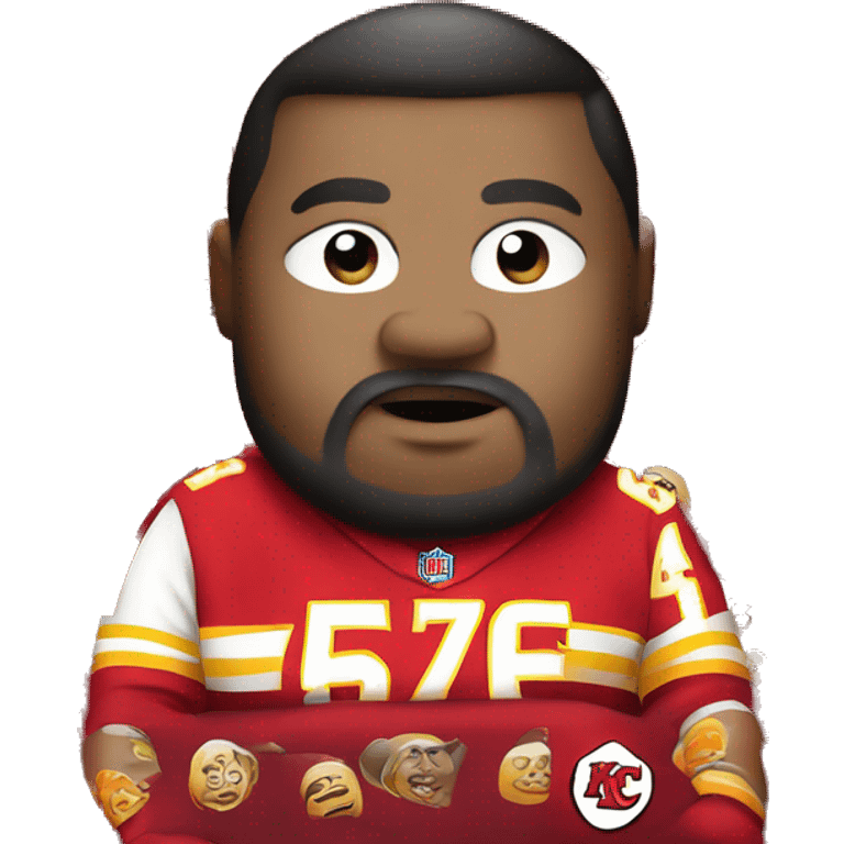 Fat KC Chiefs fan playing uno emoji