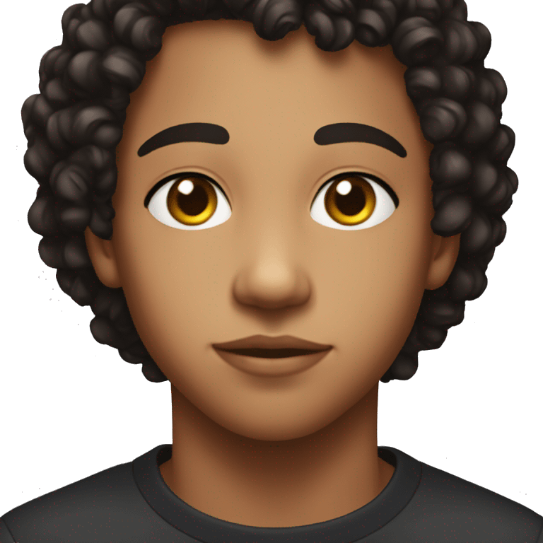 black boy, 15yo, front face, short curly hair with a lowfade, black eyes, diamond face,pretty eyebrows  emoji