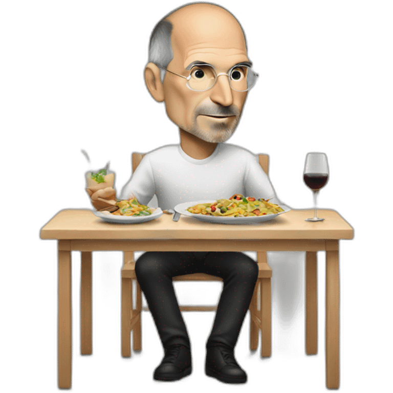 steve jobs while he is eating dinner emoji