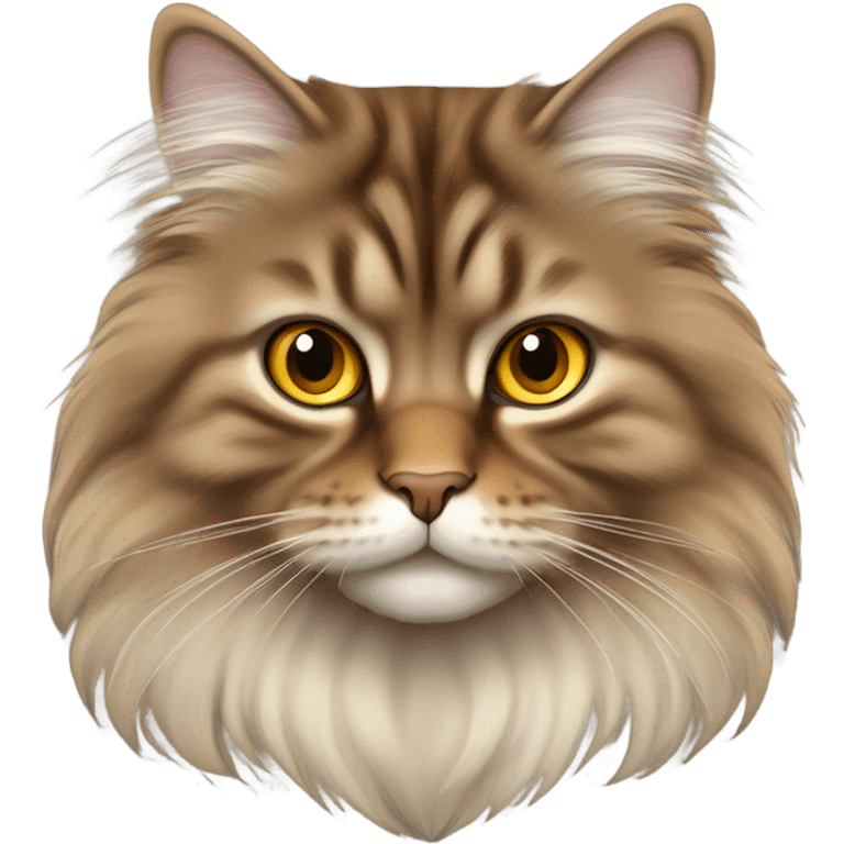  Brown siberian cat and golden eyes emoji