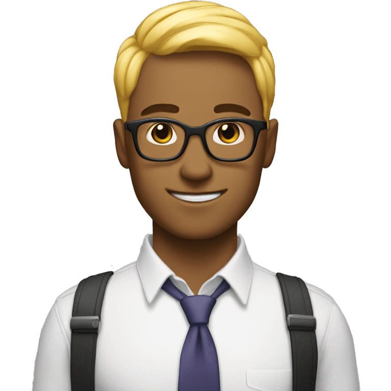 Gay nerd no tie short hairbading emoji