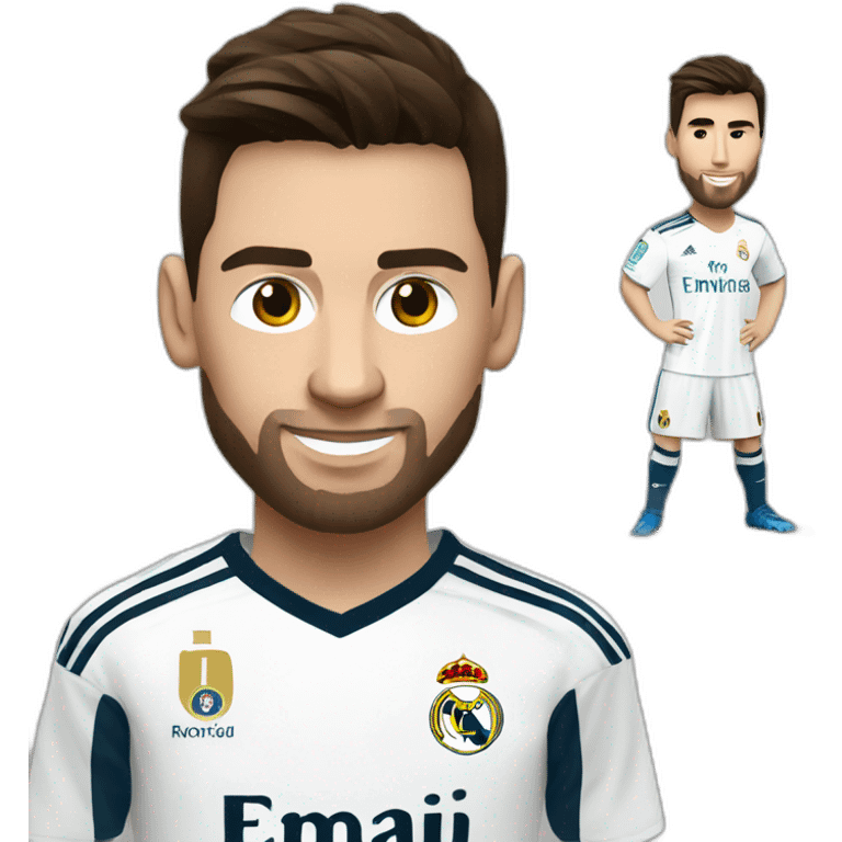 Messi Ronaldo with Real Madrid Jersey emoji