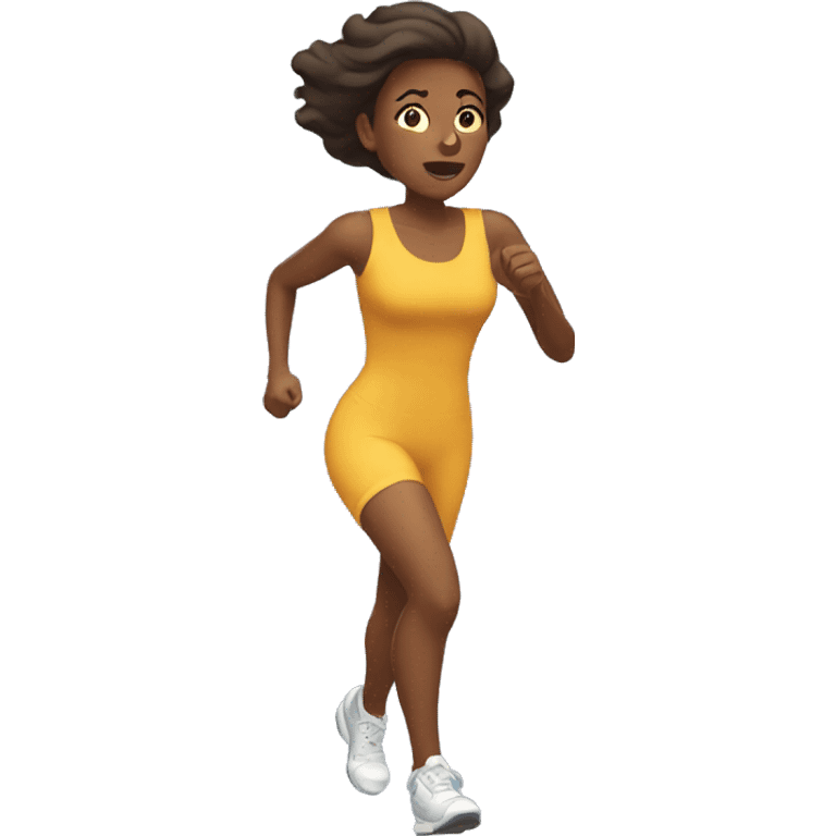 African American woman unhappy running to the left emoji