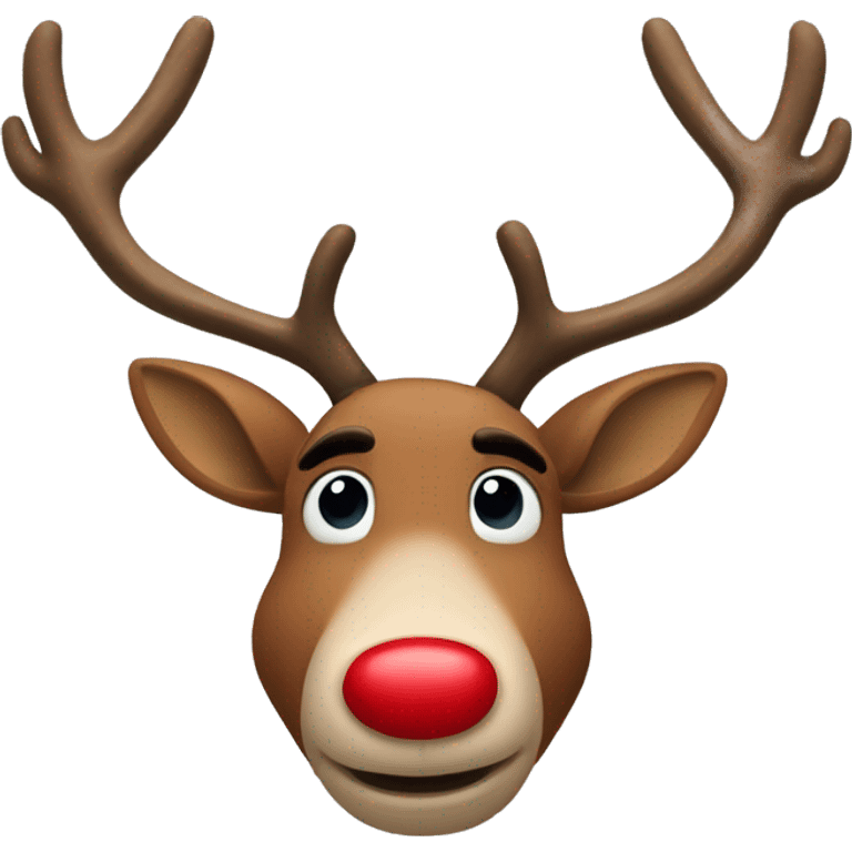 Rudolph the red nose raindeer emoji