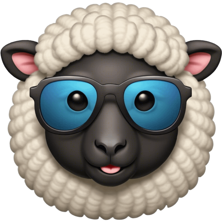 Black sheep with sunglasses  emoji