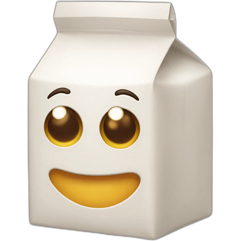 Villian milkbox with eyes and mouth emoji