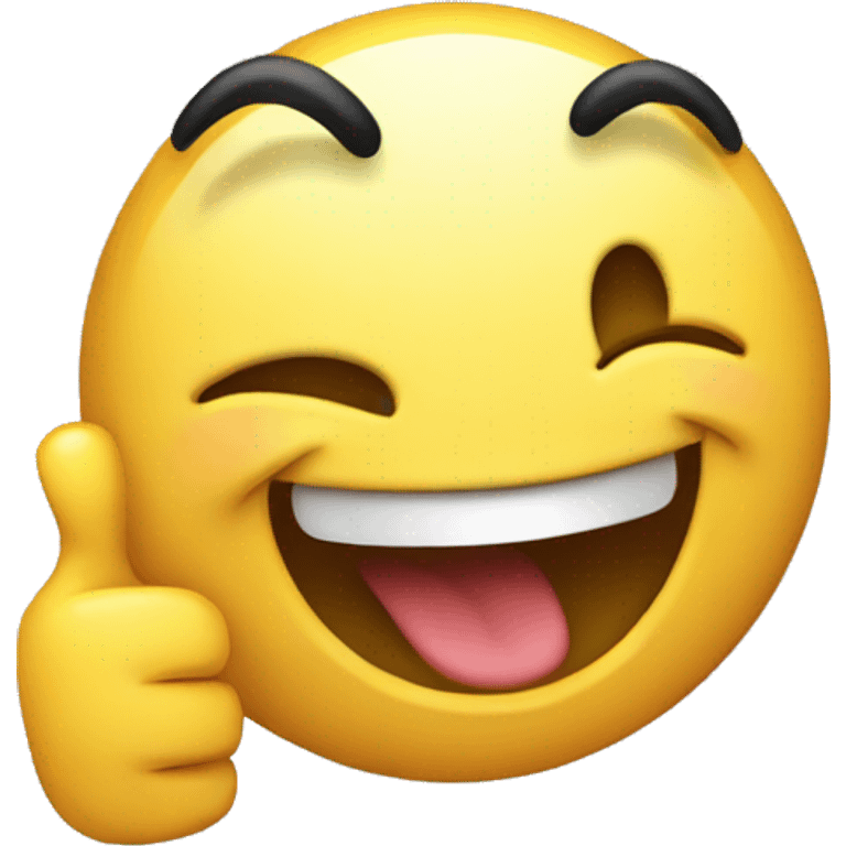 Laughing emoji with thumbs up emoji