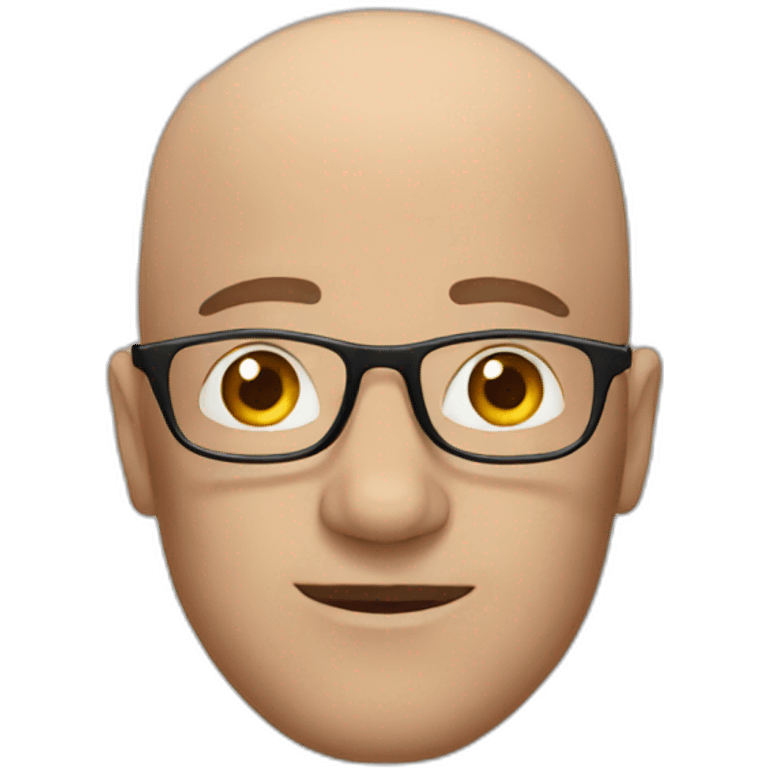 bald man with round glasses emoji