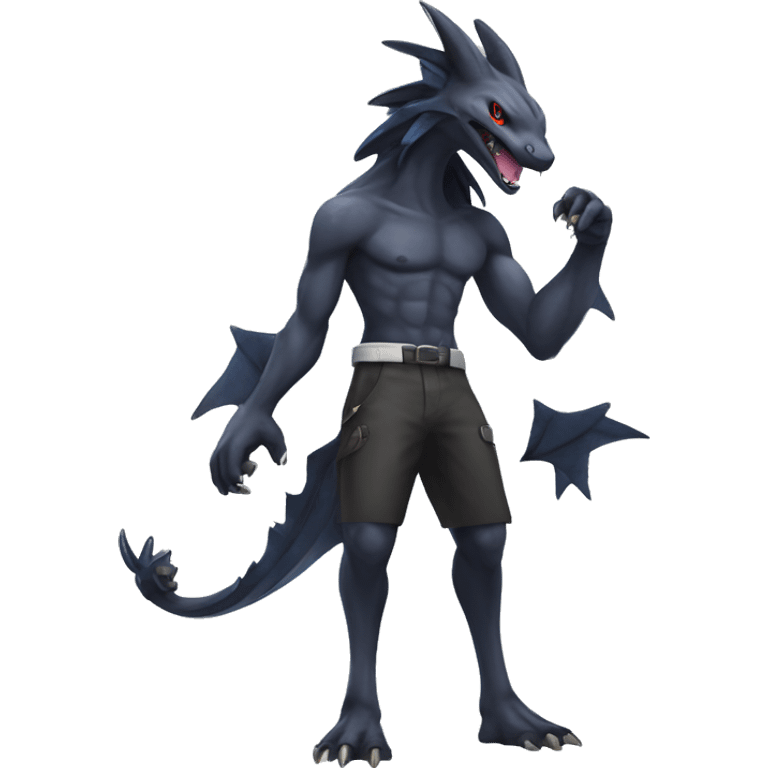 cool edgy modern colorful Dark-type nargacuga Pokémon full body emoji